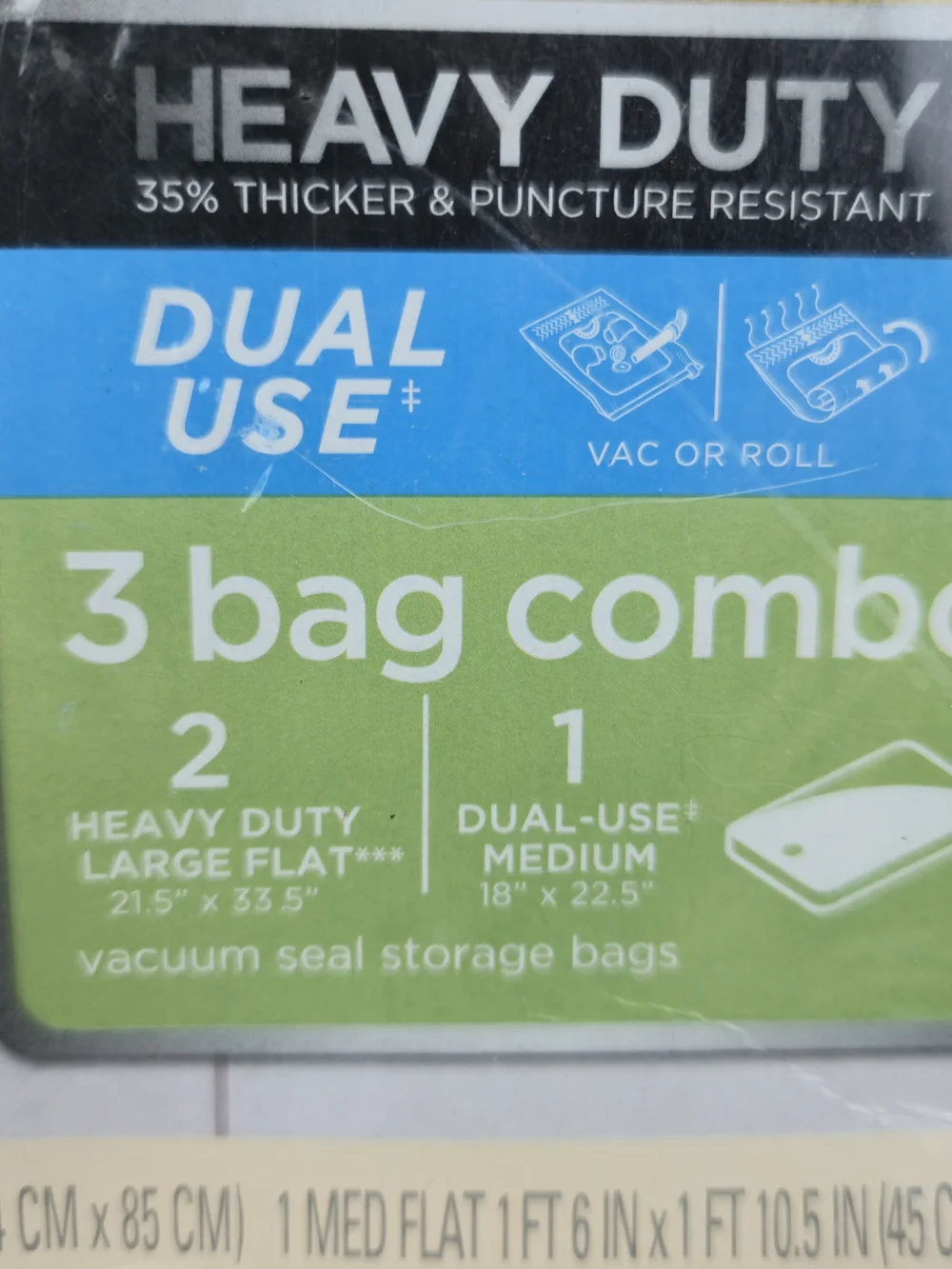 Ziploc Space Bag 3 Bag Combo Heavy Duty Vacuum Seal Storage Bags NIB